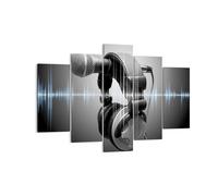 Quadro su Tela 150x100cm Audio microfono musica studio Stampe Immagini Murale