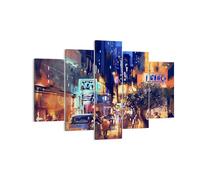 Quadro su Tela 150x100cm Auto persone ristorante vita notturna Stampe Murale