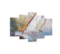 Quadro su Tela 150x100cm Barca a vela immagine regata Stampe Immagini Murale