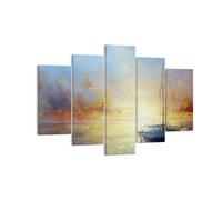 Quadro su Tela 150x100cm Barca a vela Ovest Il Sole Stampe Immagini Murale