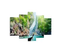 Quadro su Tela 150x100cm Barca scogliere natura rocce Stampe Immagini Murale