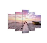 Quadro su Tela 150x100cm Barca Spiaggia Cielo Stampe Immagini Quadri Murale