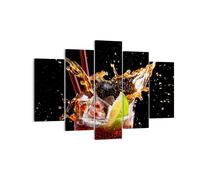 Quadro su Tela 150x100cm Stampe da Parete Bere succhi di frutta cocktail dessert Grandi Decorazione Murale Camera da Letto 5 pezzi Quadri Moderni Soggiorno Immagini Wall Art Canvas EA150x100-2223