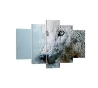 Quadro su Tela 150x100cm Bianco il lupo foto Stampe Immagini Quadri Murale