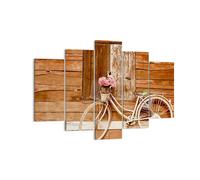 Quadro su Tela 150x100cm Bici fiore cesto vecchio Stampe Immagini Quadri Murale