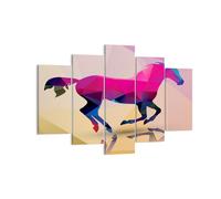 Quadro su Tela 150x100cm Cavallo animali geometria diamante Stampe Murale