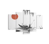 Quadro su Tela 150x100cm Cina pescatore disegno Stampe Immagini Quadri Murale