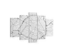 Quadro su Tela 150x100cm Città mappa Parigi Stampe Immagini Quadri Murale