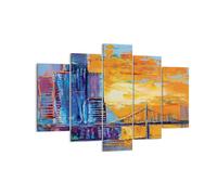 Quadro su Tela 150x100cm Città Ponte Impasto Stampe Immagini Quadri Murale