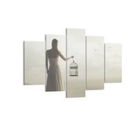 Quadro su Tela 150x100cm Donna Gabbia Uccello Stampe Immagini Quadri Murale