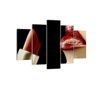 Quadro su Tela 150x100cm Donna labbra rosse rossetto faccia Stampe Murale