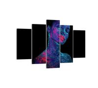 Quadro su Tela 150x100cm Donna Ultravioletti Glitter Stampe Immagini Murale