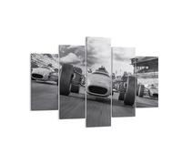 Quadro su Tela 150x100cm Formula 1 in bianco e nero Stampe Immagini Murale