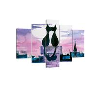 Quadro su Tela 150x100cm Gatti Tetto Amore animale Stampe Immagini Quadri Murale