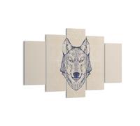Quadro su Tela 150x100cm husky cane ritratto manifesto Stampe Immagini Murale