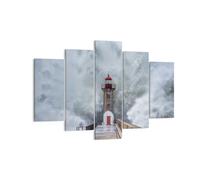 Quadro su Tela 150x100cm Lanterna Mare Tempesta Stampe Immagini Quadri Murale