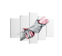 Quadro su Tela 150x100cm Le mani le partnership di aiuto di sostegno Murale