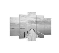 Quadro su Tela 150x100cm Legno ponte mare Stampe Immagini Quadri Moderni Murale