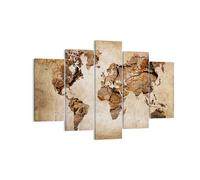 Quadro su Tela 150x100cm mappa mondo moderno Stampe Immagini Quadri Murale