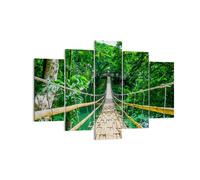 Quadro su Tela 150x100cm marciapiede albero legno passerella Stampe Murale