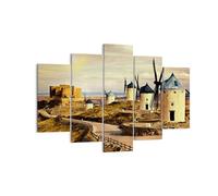Quadro su Tela 150x100cm Mulino a vento andalusia paesaggio Stampe Murale