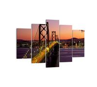 Quadro su Tela 150x100cm Ponte Fiume Paesaggio Stampe Immagini Quadri Murale