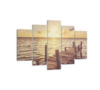 Quadro su Tela 150x100cm Ponte Sole Oceano Stampe Immagini Quadri Moderni Murale
