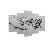 Quadro su Tela 150x100cm Scritto a mano mani bianco e nero Stampe Murale