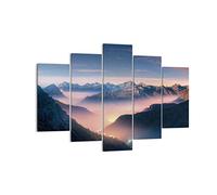 Quadro su Tela 150x100cm Montagne nuvole nebbia Stampe Immagini Quadri Murale