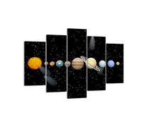 Quadro su Tela 150x100cm Stampe da Parete Universo galassia pianeta stelle Grandi Decorazione Murale Camera da Letto 5 pezzi Quadri Moderni Soggiorno Grafica Immagini Wall Art Canvas EA150x100-1486