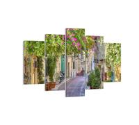 Quadro su Tela 150x100cm Strada decorazione fiori grecia Stampe Immagini Murale
