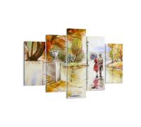 Quadro su Tela 150x100cm Tempo pioggia autunno parco Stampe Immagini Murale