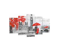 Quadri Moderni Soggiorno Londra l'architettura il Big Ben Quadro su Tela 160x85cm Stampe da Parete Camera da Letto 5 pezzi Wall Art Canvas Grandi Decorazione Murale Grafica Immagini EA160x85-3153