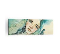 Quadro su Tela 160x50cm Acquarello Donna Emozioni Stampe Immagini Quadri Murale