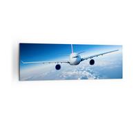Quadro su Tela 160x50cm Aereo cielo nuvole volo Stampe Immagini Quadri Murale