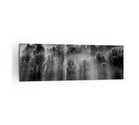 Quadro su Tela 160x50cm Alberi Dentro Nebbia Stampe Immagini Quadri Murale
