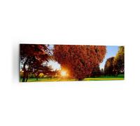 Quadro su Tela 160x50cm Albero parco primavera cuore Stampe Immagini Murale