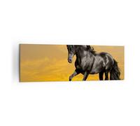 Quadro su Tela 160x50cm Animali cavallo correndo prato Stampe Immagini Murale