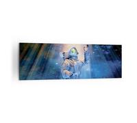 Quadro su Tela 160x50cm Astronauta Luce Cosmo Stampe Immagini Quadri Murale