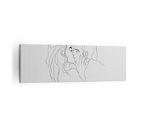 Quadro su Tela 160x50cm Bacio coppia schizzo Stampe Immagini Quadri Murale