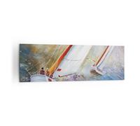 Quadro su Tela 160x50cm Barca a vela immagine regata Stampe Immagini Murale