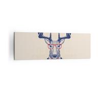 Quadro su Tela 160x50cm Carattere cervi illustrazione pantaloni a vita bassa