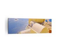 Quadro su Tela 160x50cm Casa appartamento edificio grecia Stampe Immagini Murale