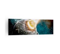 Quadro su Tela 160x50cm Cataclismo Apocalisse Cometa Esplosione Stampe Murale