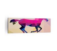 Quadro su Tela 160x50cm Cavallo animali geometria diamante Stampe Murale