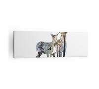 Quadro su Tela 160x50cm Cervo Famiglia selvatichezza illustrazione Stampe Murale