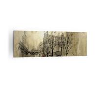 Quadro su Tela 160x50cm città donna amante Stampe Immagini Quadri Moderni Murale