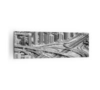 Quadro su Tela 160x50cm Città grattacieli autostrada Stampe Immagini Murale