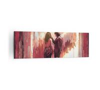 Quadro su Tela 160x50cm Coppia artistico illustrazione amante Stampe Murale
