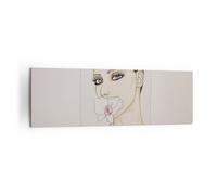 Quadro su Tela 160x50cm Donna Silenzio Fiore Stampe Immagini Quadri Murale